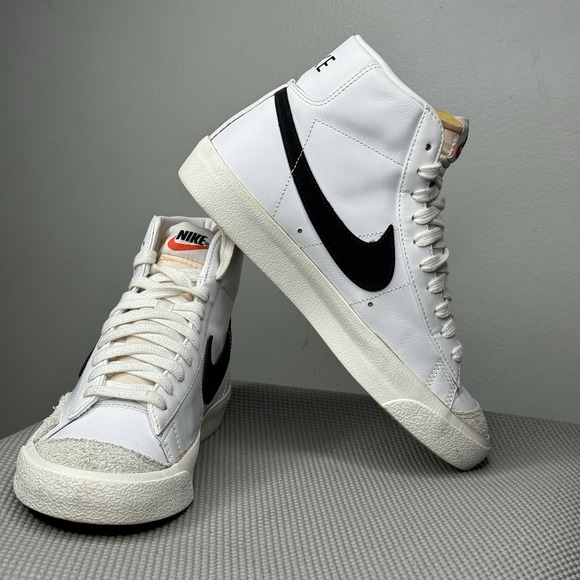 Nike Blazer Mid '77 Vintage Women Size 7 White Black Athletic Shoes Sneakers - Picture 9 of 10